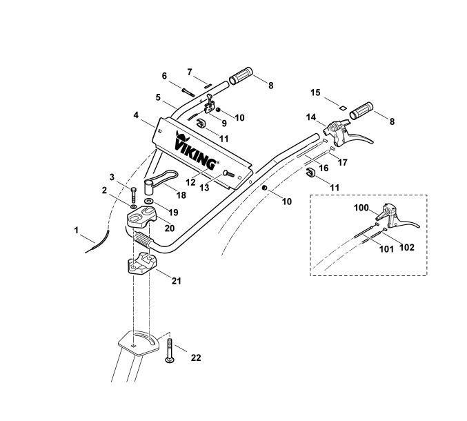 62277109902 CABLU DE CUPLAJ MERS INAINTE STIHL VIKING VH 540 (POZITIA 17)